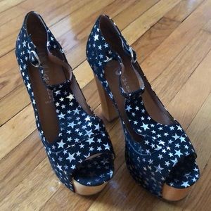 Jeffrey Campbell Foxy Wooden Platform Sandal